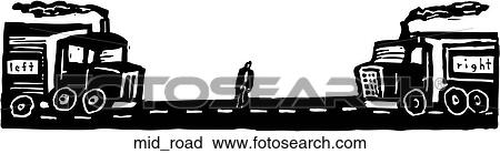 Middle of the Road View Large Clip Art Graphic Clipart - Middle of the Road. Fotosearch