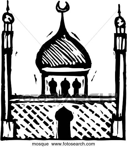 Mosque View Large Clip Art Graphic Clipart - Mosque. Fotosearch