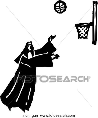 Nun & Gun View Large Clip Art Graphic Clipart - Nun & Gun. Fotosearch