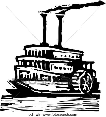 Clipart - Paddlewheeler. Fotosearch