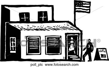 Polling Place View Large Clip Art Graphic Clipart - Polling Place. Fotosearch