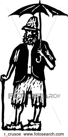 Robinson Crusoe View Large Clip Art Graphic Clipart - Robinson Crusoe. Fotosearch