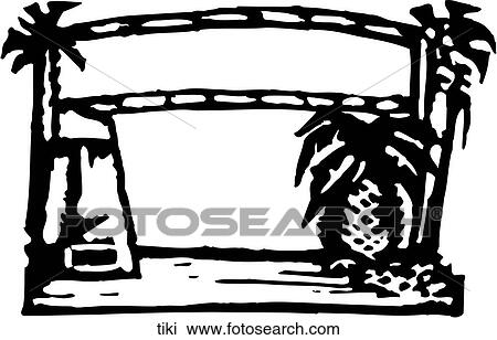 Tiki View Large Clip Art Graphic Clipart - Tiki. Fotosearch