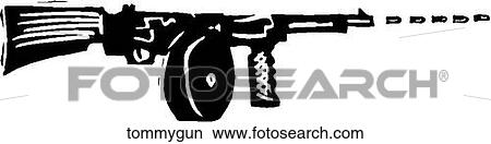 Tommy Gun View Large Clip Art Graphic Clipart - Tommy Gun. Fotosearch