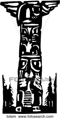 Totem View Large Clip Art Graphic Clipart - Totem. Fotosearch