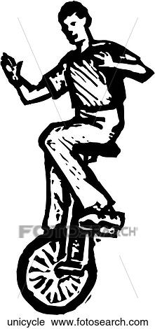 Unicycle View Large Clip Art Graphic Clipart - Unicycle. Fotosearch