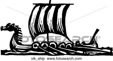 Viking Ship View Large Clip Art Graphic Clipart - Viking Ship. Fotosearch