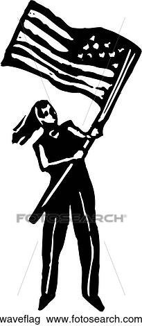 Clipart - Wave the Flag. Fotosearch