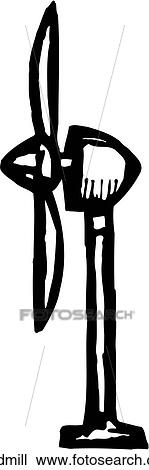 Windmill View Large Clip Art Graphic Clipart - Windmill. Fotosearch
