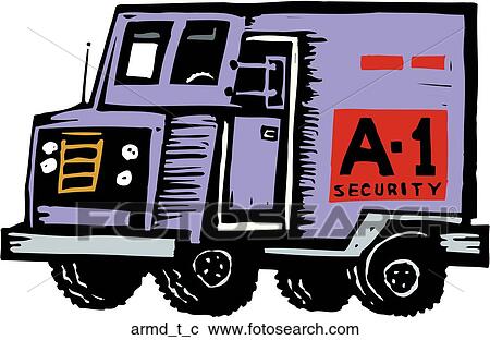 Armored Truck View Large Clip Art Graphic Clipart - Armored Truck. Fotosearch