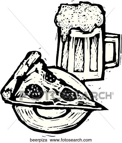 Clipart - Beer & Pizza. Fotosearch