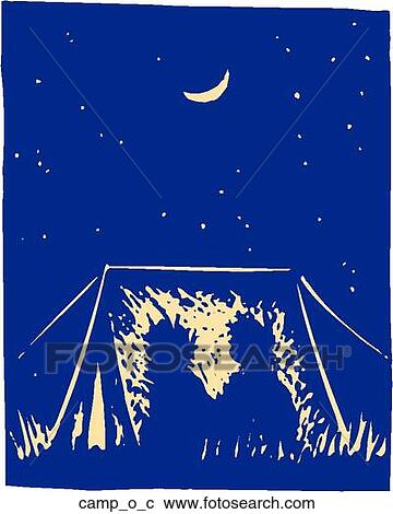 Clipart - Camp Out. Fotosearch