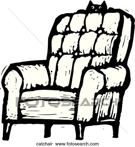 Cat Chair View Large Clip Art Graphic Clipart - Cat Chair. Fotosearch