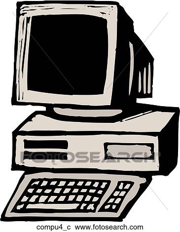Computer 4 View Large Clip Art Graphic Clipart - Computer 4. Fotosearch