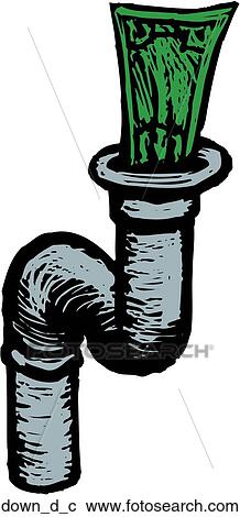 Down the Drain View Large Clip Art Graphic Clipart - Down the Drain. Fotosearch