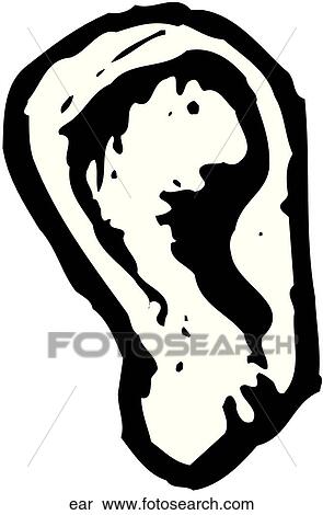 Ear View Large Clip Art Graphic Clipart - Ear. Fotosearch