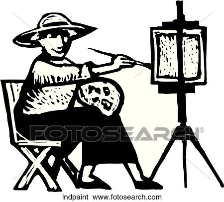 Landscape Painting View Large Clip Art Graphic Clip Art - Landscape Painting. Fotosearch