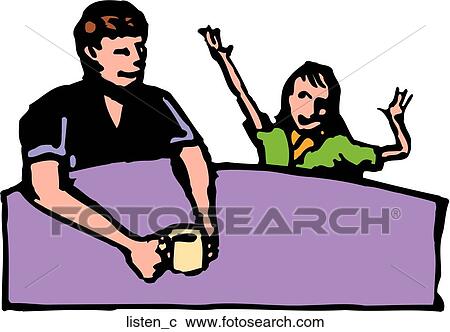 Listen View Large Clip Art Graphic Clipart - Listen. Fotosearch