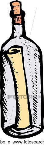 Message Bottle View Large Clip Art Graphic Clipart - Message Bottle. Fotosearch