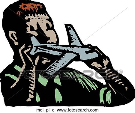 Model Airplane View Large Clip Art Graphic Clipart - Model Airplane. Fotosearch