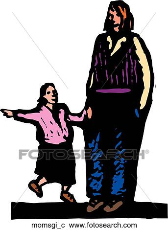 Clipart - Mom's Girl. Fotosearch