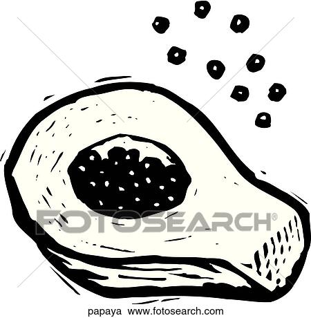 Papaya View Large Clip Art Graphic Clipart - Papaya. Fotosearch