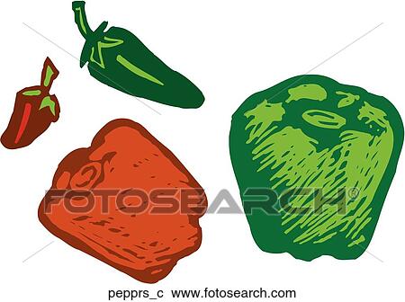 Clipart - Peppers. Fotosearch