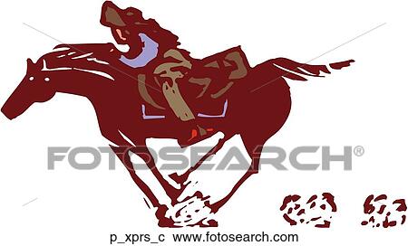 Pony Express View Large Clip Art Graphic Clipart - Pony Express. Fotosearch