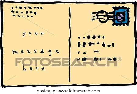 Postcard View Large Clip Art Graphic Clipart - Postcard. Fotosearch