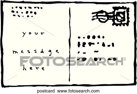 Postcard View Large Clip Art Graphic Clipart - Postcard. Fotosearch