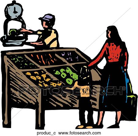 Clipart - Produce Stand. Fotosearch