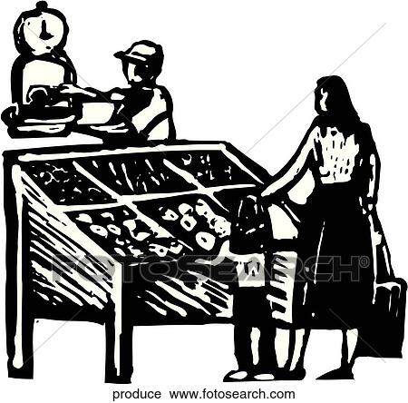 Clipart - Produce Stand. Fotosearch