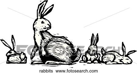 Rabbit Family View Large Clip Art Graphic Clip Art - Rabbit Family. Fotosearch