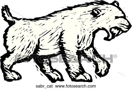 Saber Cat Clip Art | sabr_cat | Fotosearch