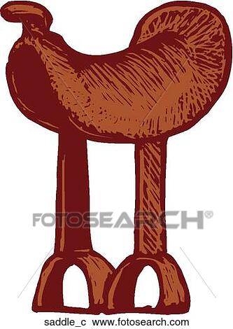Saddle View Large Clip Art Graphic Clipart - Saddle. Fotosearch