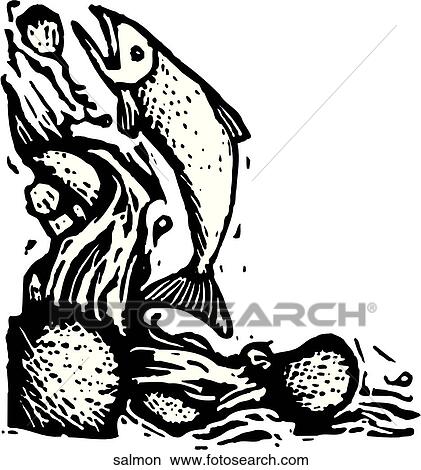 Salmon View Large Clip Art Graphic Clipart - Salmon. Fotosearch