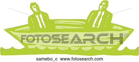 Clipart - Same Boat. Fotosearch