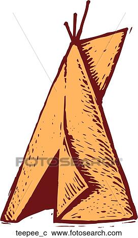 Teepee View Large Clip Art Graphic Clipart - Teepee. Fotosearch