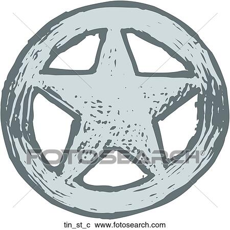 Tin Star View Large Clip Art Graphic Clipart - Tin Star. Fotosearch