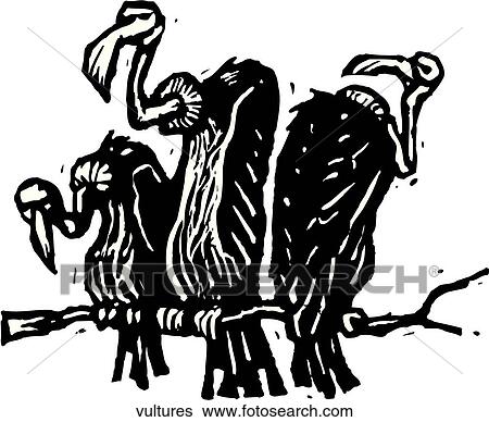 Vultures View Large Clip Art Graphic Clip Art - Vultures. Fotosearch