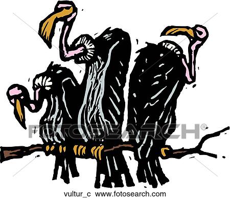 Vultures View Large Clip Art Graphic Clipart - Vultures. Fotosearch