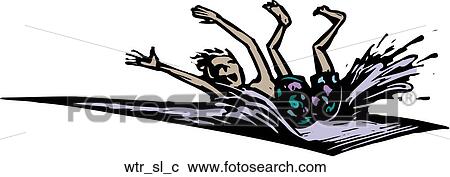 Water Slide View Large Clip Art Graphic Clipart - Water Slide. Fotosearch