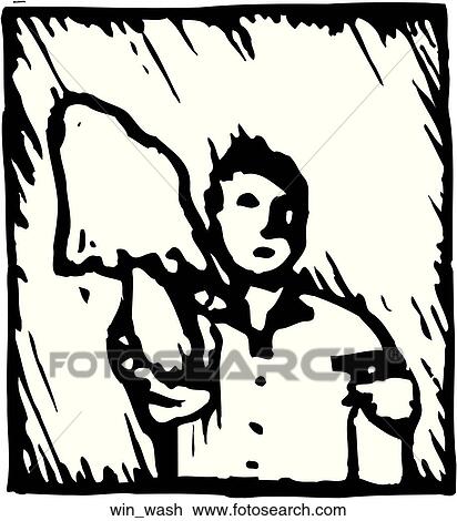 Window Washer View Large Clip Art Graphic Clipart - Window Washer. Fotosearch