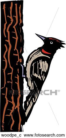 Woodpecker View Large Clip Art Graphic Clipart - Woodpecker. Fotosearch