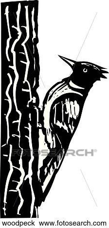 Woodpecker View Large Clip Art Graphic Clipart - Woodpecker. Fotosearch