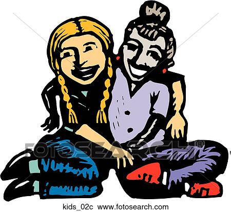 Kids 02 View Large Clip Art Graphic Clipart - Kids 02. Fotosearch