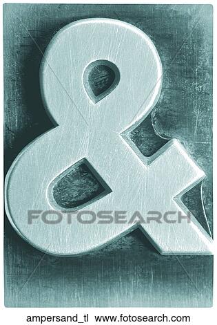 Stock Image - Teal Metal Ampersand. Fotosearch