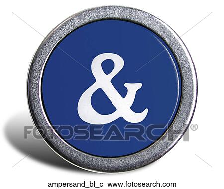 Stock Image - Typewriter Cast Blue Ampersand. Fotosearch