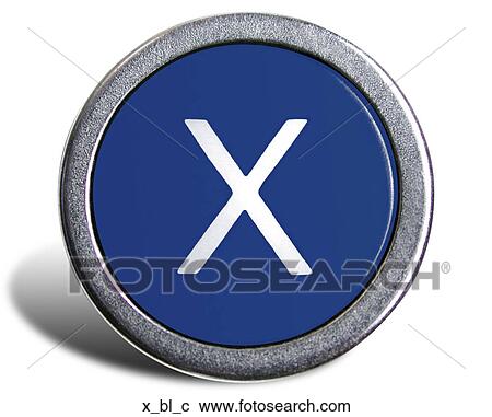 Stock Image - Typewriter Cast Blue X. Fotosearch