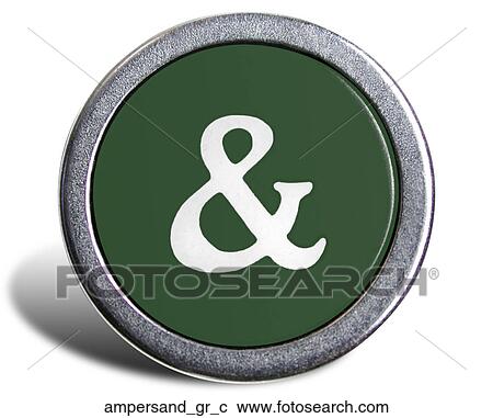 Stock Image - Typewriter Cast Green Ampersand. Fotosearch